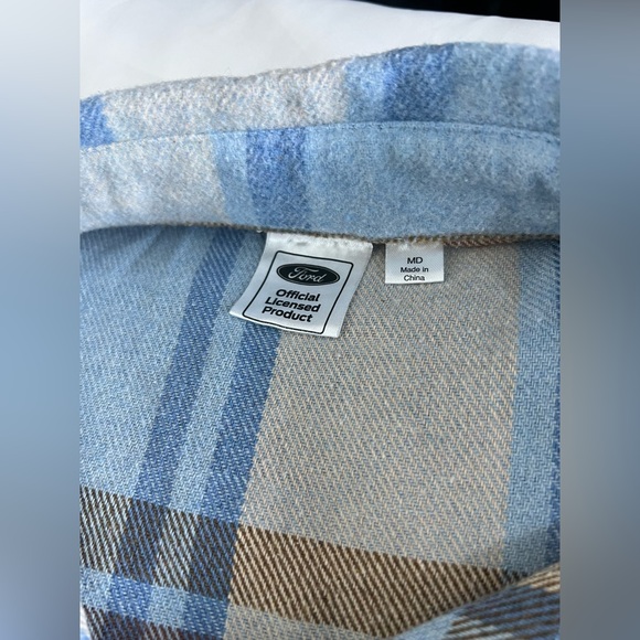 Ford Bronco Blue Plaid Flannel Shirt M Official Licensed Unisex Fit - Picture 5 of 10